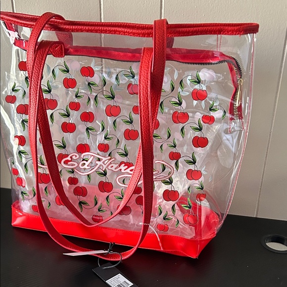 Ed Hardy Red and Clear Cherry Tote - Picture 12 of 13